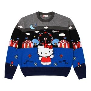 Hypland HELLO KITTY CARNIVAL KNIT SWEATER (NIGHT TIME) “Super Mushrooms”edition
